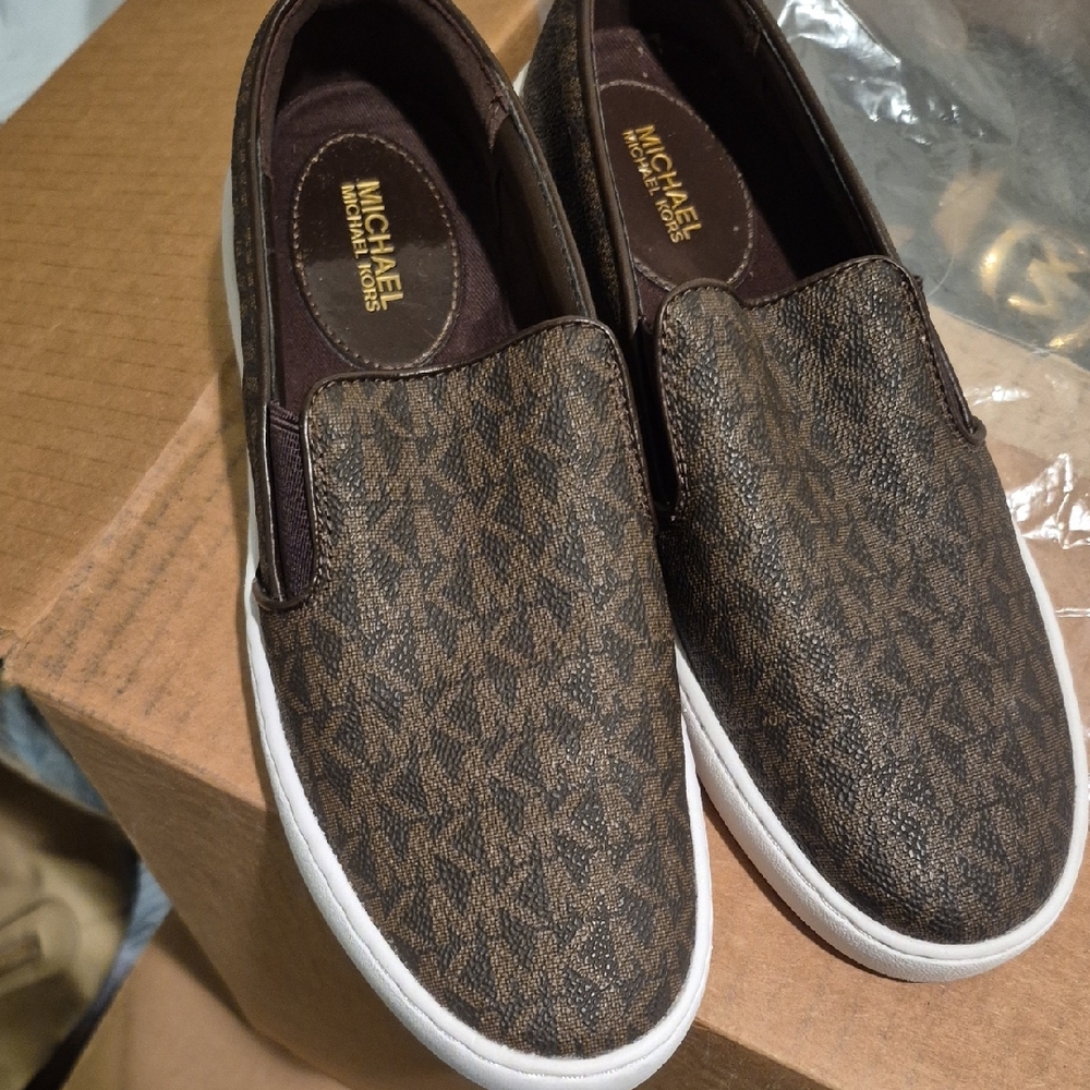 Michael Kors Brown Slip-On Loafers